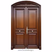 درب ورودی لوکس دو لنگه با طرح کلاسیک و یراق‌آلات سلطنتی کد 30353
