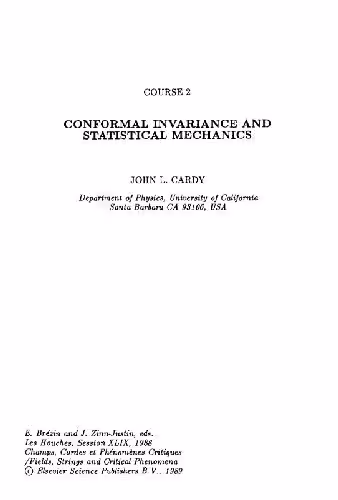 خرید و دانلود نسخه کامل کتاب Conformal invariance and statistical mechanics