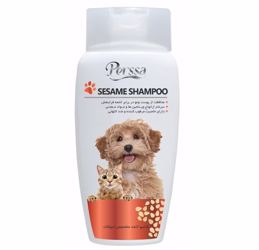 شامپو کنجد مخصوص حیوانات برند پرسا حجم 250 میلی لیتر