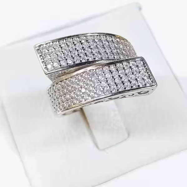 انگشتر زنانه جواهری قالب و طرح ایتالیا نقره اصل عیار 925 کد 979020