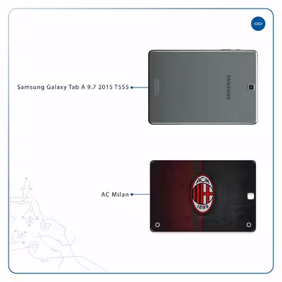 برچسب پوششی ماهوت مدل AC-Milan مناسب برای تبلت سامسونگ Galaxy Tab A 9.7 2015 T555