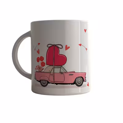 ماگ چاپلینو با طرح عشقانه کد M085