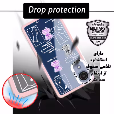 کاور لاین کینگ مدلBiدوخرس صورتی مناسب برای گوشی موبایل سامسونگ Galaxy A03 Core
