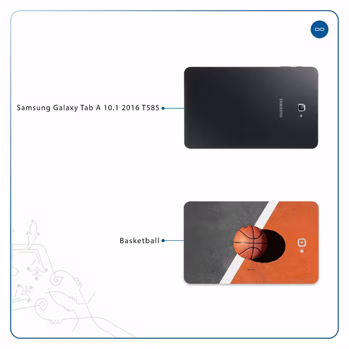برچسب پوششی ماهوت مدل Basketball مناسب برای تبلت سامسونگ Galaxy Tab A 10.1 2016 T585