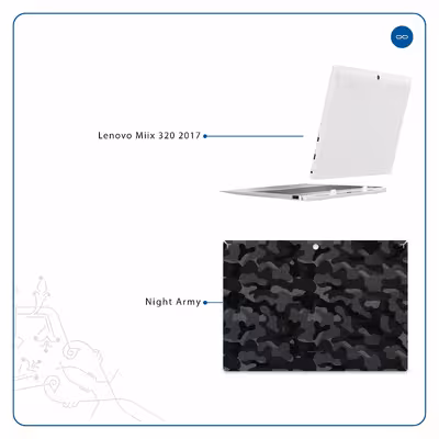 برچسب پوششی ماهوت مدل Night-Army مناسب برای تبلت لنوو Miix 320 2017