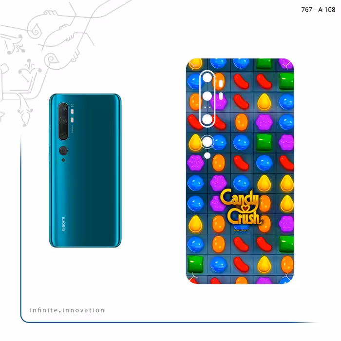 برچسب پوششی ماهوت مدل Candy Crush Game Series مناسب برای گوشی موبایل شیائومی Mi Note 10