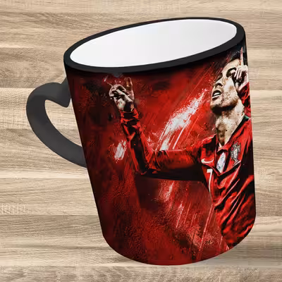 ماگ حرارتی مدل دسته قلبی طرح رونالدو کد 246