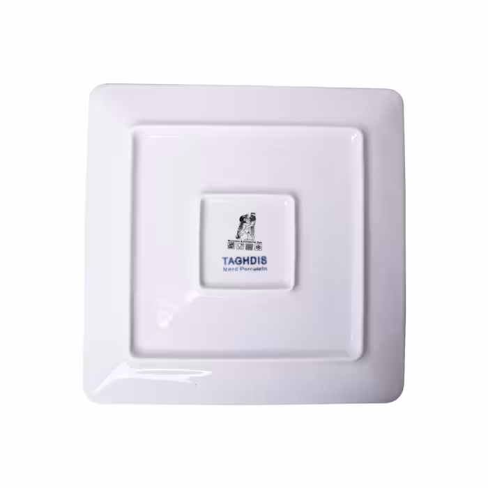 بشقاب خورش خوری شرکت صنایع چینی تقدیس مدل فلت خط طلا 