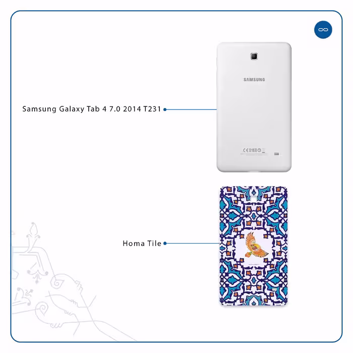 برچسب پوششی ماهوت مدل Homa Tile مناسب برای تبلت سامسونگ Galaxy Tab 4 7.0 2014 T231