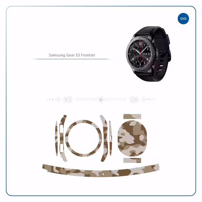 برچسب ماهوت طرح Army-Desert مناسب برای ساعت هوشمند سامسونگ Galaxy Gear S3 Frontier
