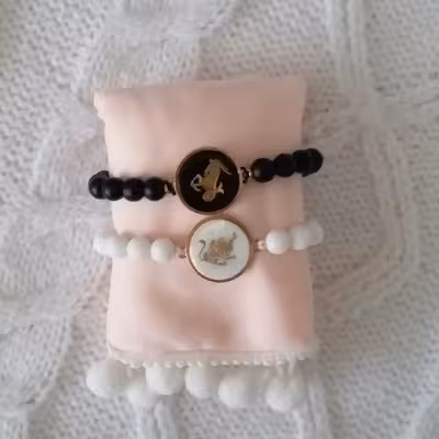 دستبند مدل ماه تولد مرداد و دی F67 مجموعه 2 عددی