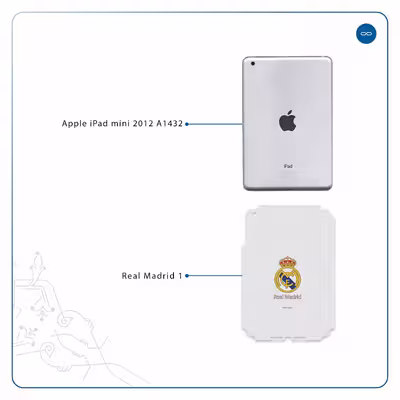 برچسب پوششی ماهوت مدل Real-Madrid مناسب برای تبلت اپل iPad mini 2012 A1432