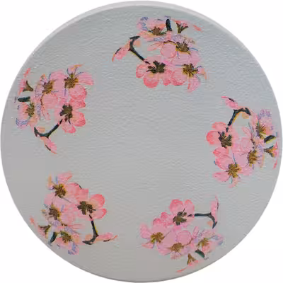 بشقاب دیوارکوب سفالی مدل فلامینگو و گلها مجموعه 3 عددی