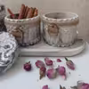 بانکه مدل سنگی کد 285 بسته 3 عددی به همراه سینی