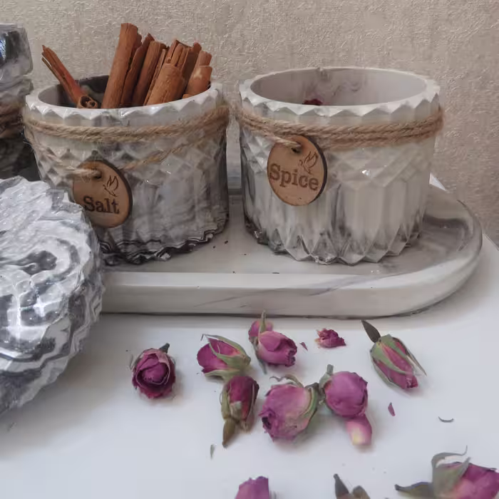 بانکه مدل سنگی کد 285 بسته 3 عددی به همراه سینی