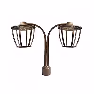 چراغ پارکی مدل سرلوله دو شاخه فلزی P-2Cpo