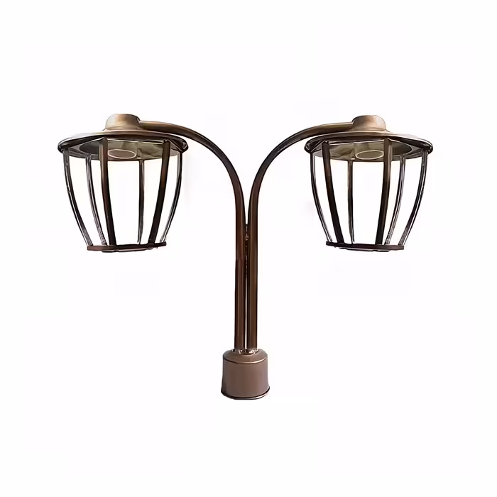 چراغ پارکی مدل سرلوله دو شاخه فلزی P-2Cpo