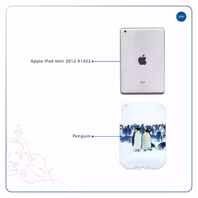 برچسب پوششی ماهوت مدل Penguin مناسب برای تبلت اپل iPad mini 2012 A1432
