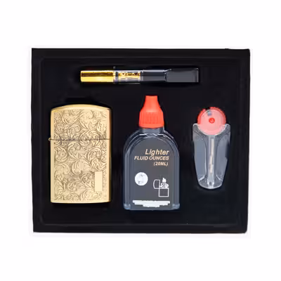 ست هدیه فندک و زیرسیگاری لایتر مدل حکاکی