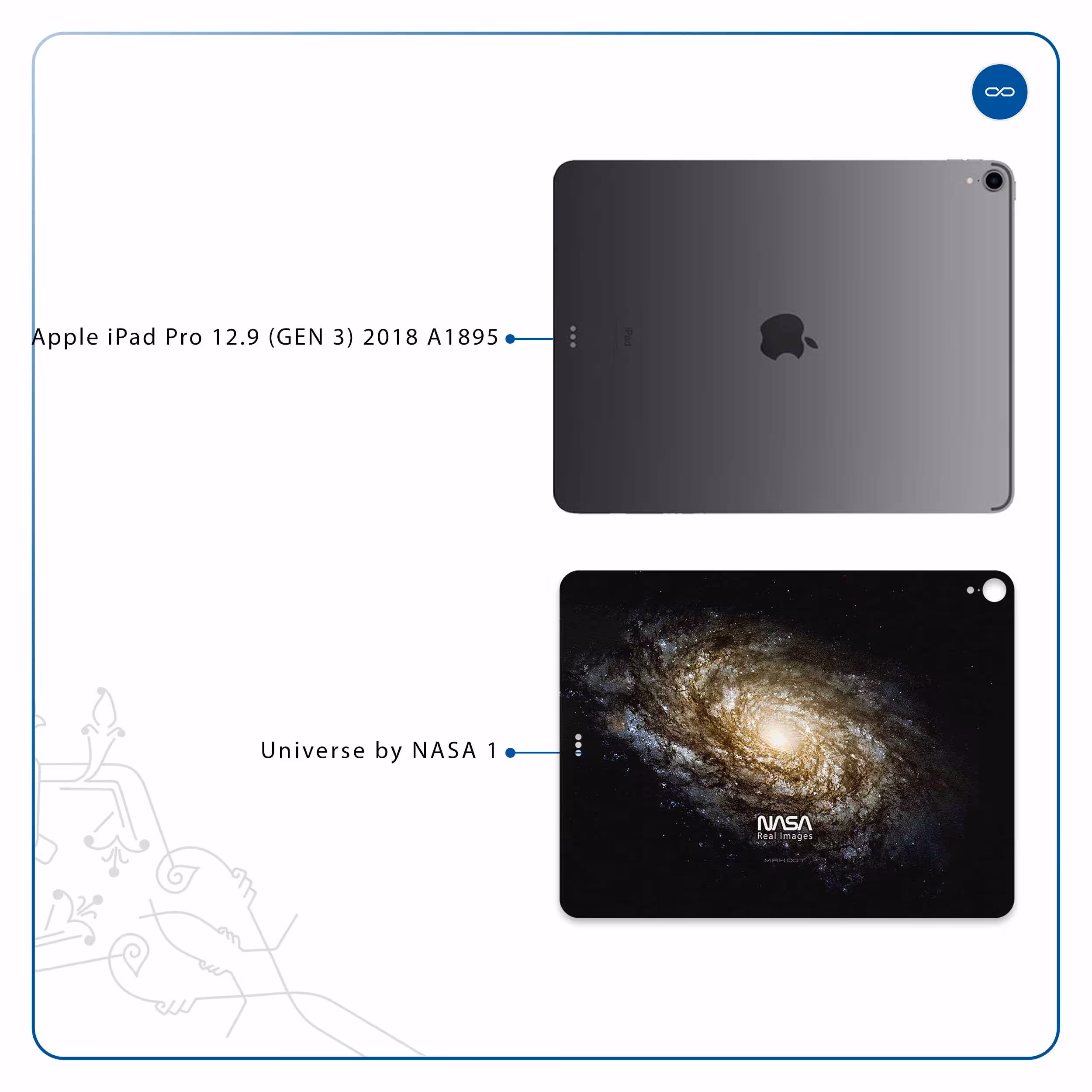 برچسب پوششی ماهوت مدل Universe-by-NASA-1 مناسب برای تبلت اپل iPad Pro 12.9 (GEN 3) 2018 A1895