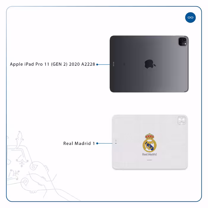 برچسب پوششی ماهوت مدل Real-Madrid مناسب برای تبلت اپل iPad Pro 11 (GEN 2) 2020 A2228