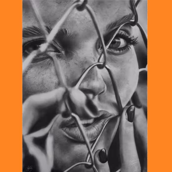 نقاشی سیاه قلم طرح رها کد 140114 