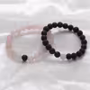 دستبند مدل رز کوارتز و لاوا کشی بسته 2 عددی
