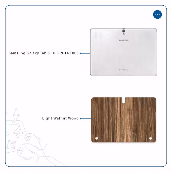 برچسب پوششی ماهوت مدل Light Walnut Wood مناسب برای تبلت سامسونگ Galaxy Tab S 10.5 2014 T805