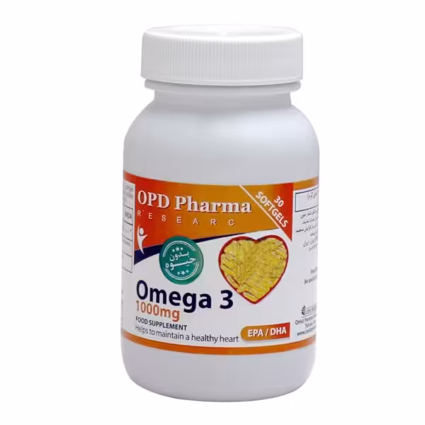 کپسول ژلاتینی امگا 3 بدون جیوه  او پی دی فارما 1000 میلی گرم   OPD Pharma Omega 3 Food Supplement 1000mg