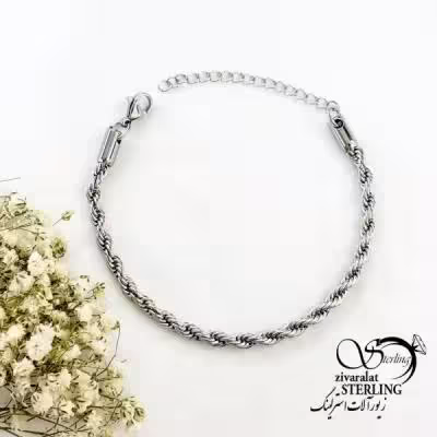 دستبند طرح طنابی برند استیل کد 19584