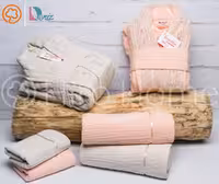 حوله ست دو نفره wood art رنگ گلبهی و کرم