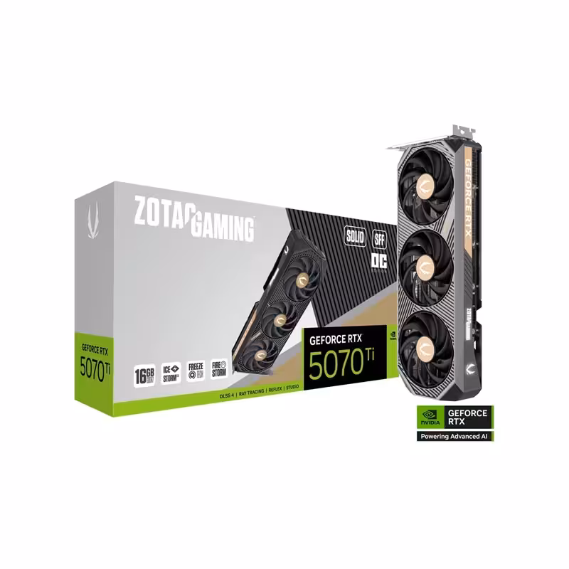 کارت گرافیک گیمینگ زوتک مدل GeForce RTX5070 Ti SOLID SFF OC 16GB GDDR7