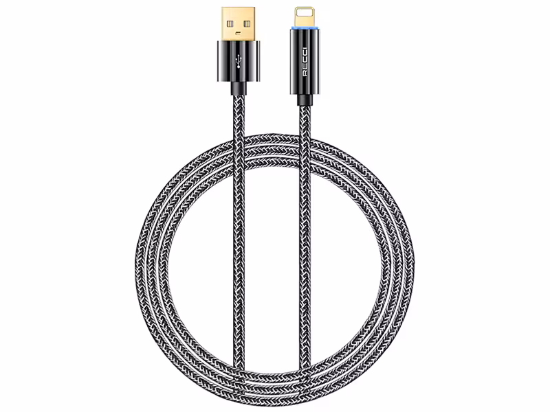 کابل فست شارژ یواس‌بی به لایتنینگ 20 وات یک متری رسی RECCI RS03L LIGHTNING FAST CHARGING CABLE