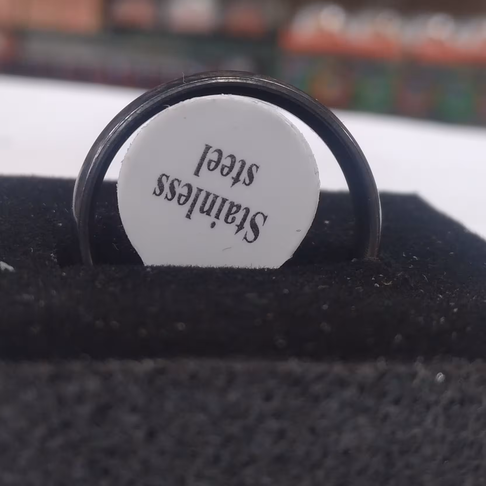 انگشتر حلقه ای مشکی سایز 15