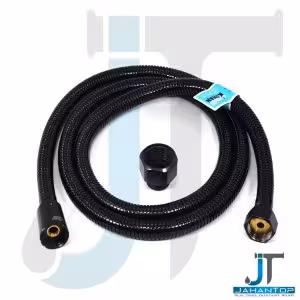 شیلنگ دوش فنری ریزبافت برنجی مشکی کهن