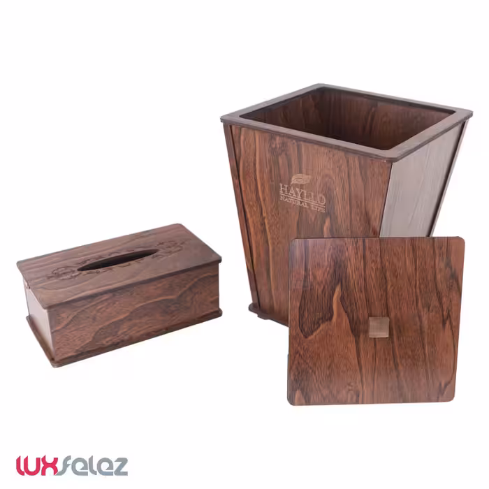 ست سطل و جعبه دستمال هایلو مدل پلاس