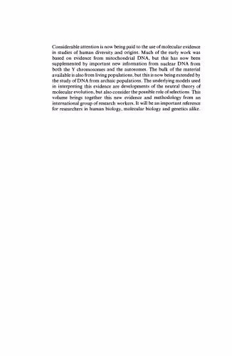 خرید و دانلود نسخه کامل کتاب Molecular Biology and Human Diversity (Society for the Study of Human Biology Symposium Series)