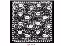 باندانا طرح گربه فانتزی مشکی و سفید