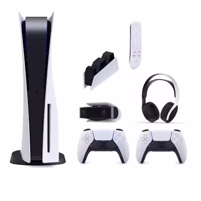 باندل کنسول بازی سونی مدل (Playstation 5 (1118 Drive ریجن آسیا به همراه یک هدست   یک پایه شارژر   یک دوربین   یک ریموت   یک دسته بازی