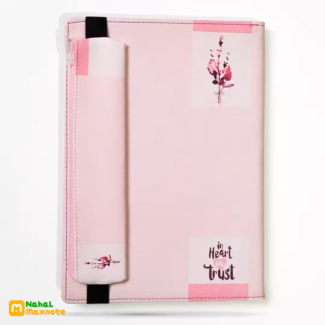 دفتر 100 برگ دوختی چرمی با جامدادی کد 9105.طرح 6