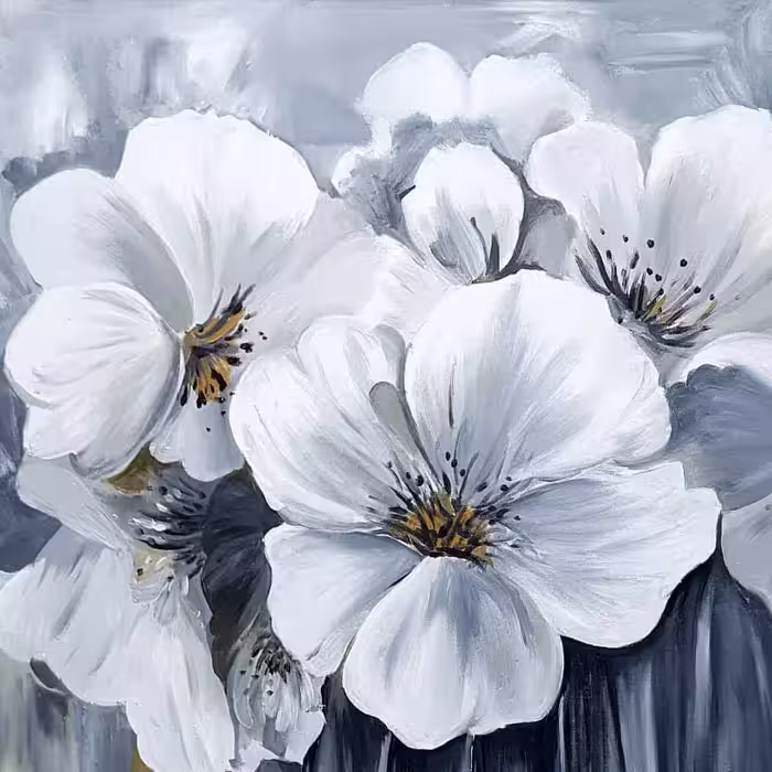 تابلو دکوراتیو مدرن گل رنگ روغن در ابعاد70*70بوم دیپ قطر5سانت وزن 700گرم