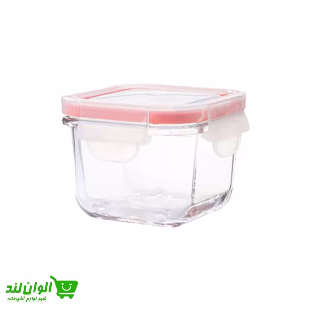 ظرف شیشه ای مربع درب دار لیمون 200 میلی لیتر کد 37215