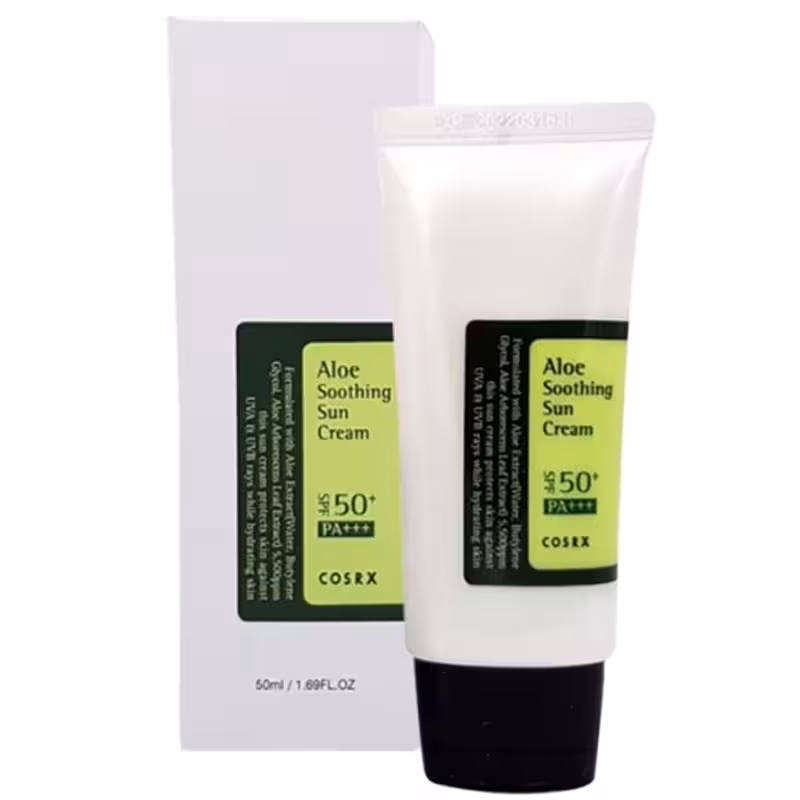 ضدآفتاب آلوئه ورا کوزارکس SPF50  تسکین دهنده پوست Aloe Soothing Sun Cream SPF50  PA    COSRX