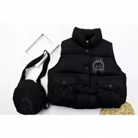 پافر دخترانه کیفدار لبوبو مشکی کد 10736