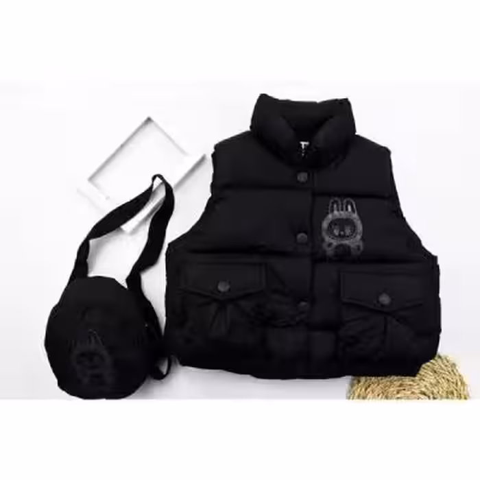 پافر دخترانه کیفدار لبوبو مشکی کد 10736