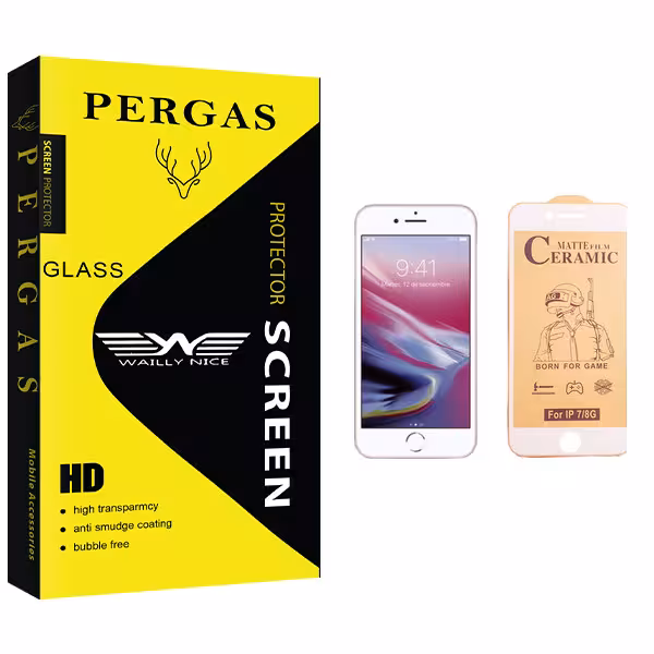محافظ صفحه نمایش سرامیکی وایلی نایس مدل Pergas Glass مناسب برای گوشی موبایل اپل iPhone 8