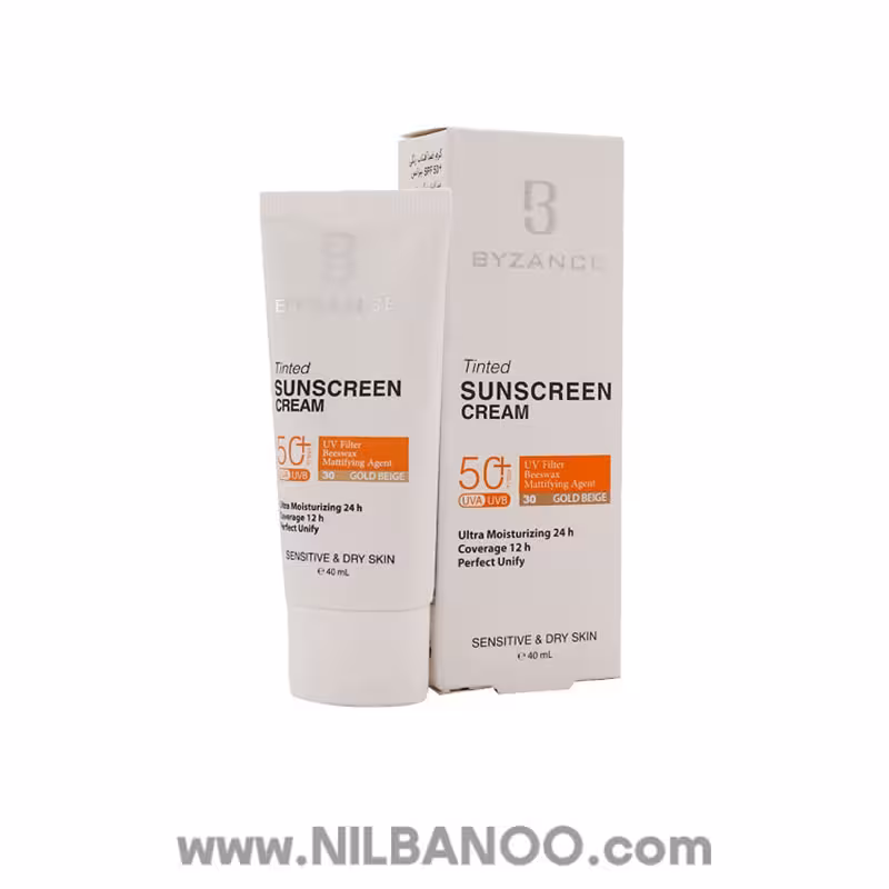 کرم ضدآفتاب رنگی SPF50 بیزانس شماره 30 مناسب پوست خشک و نرمال