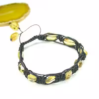 دستبند سیترین با بافت چرم کد310227