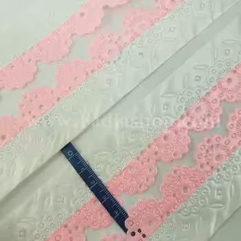 نوار گل طاقه ای سفید صورتی