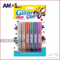 چسب اکلیلی 6 رنگ آموس Amos Glitter Glue 6 Colors